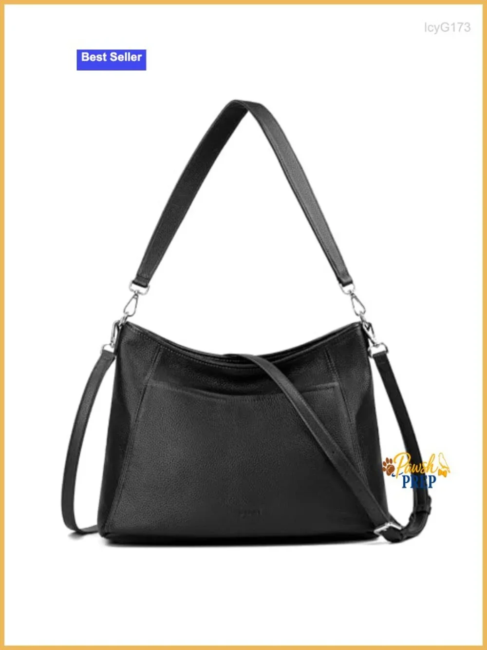 Genuine Leather Hobo Crossbody Purse with 2 Detachable Straps Large Women's